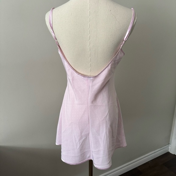 La Senza Y2K coquette mini slip dress pink polka dot with heart details M - Picture 4 of 5